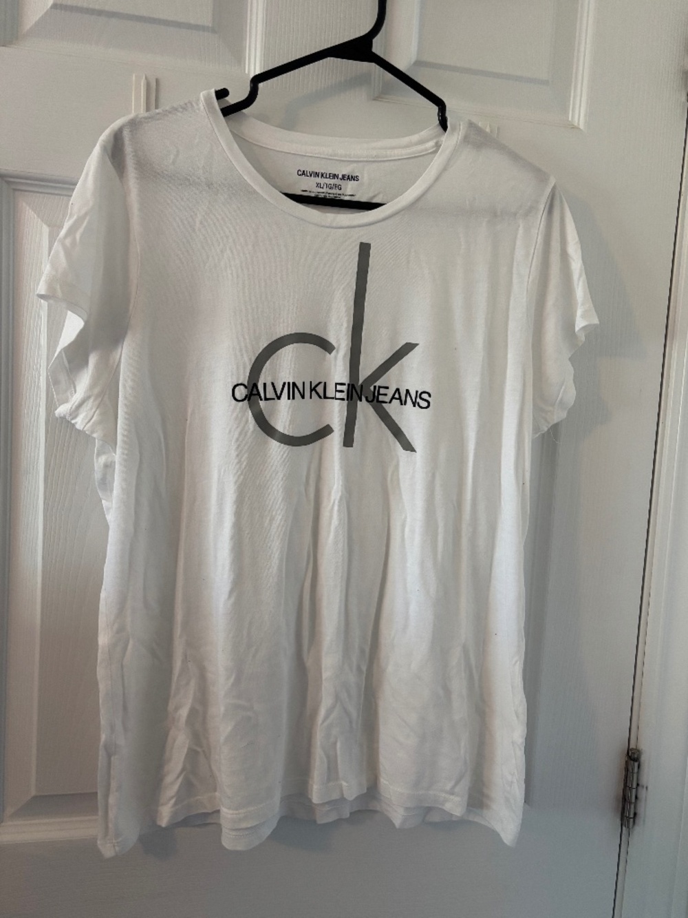Calvin Klein Jeans White CK Graphic Logo Short Sleeve Tee Size XL